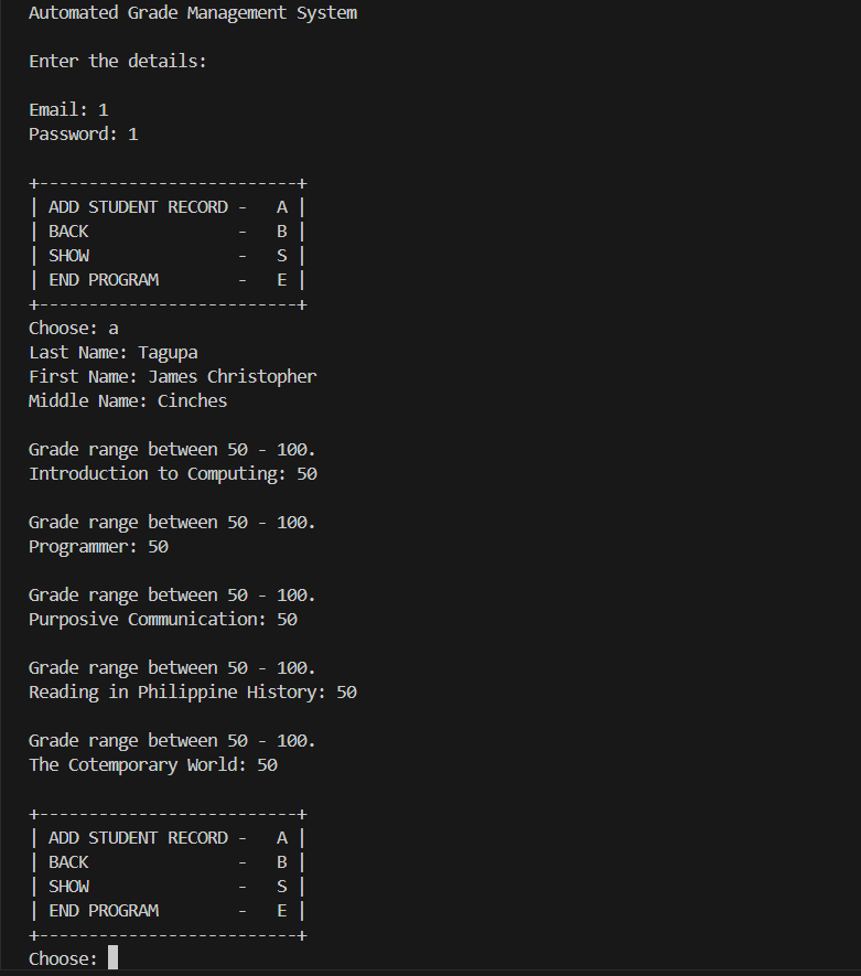 Automated Grade Management System