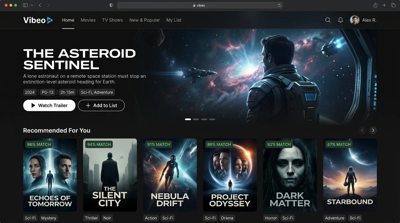 Vibeo Interface Preview